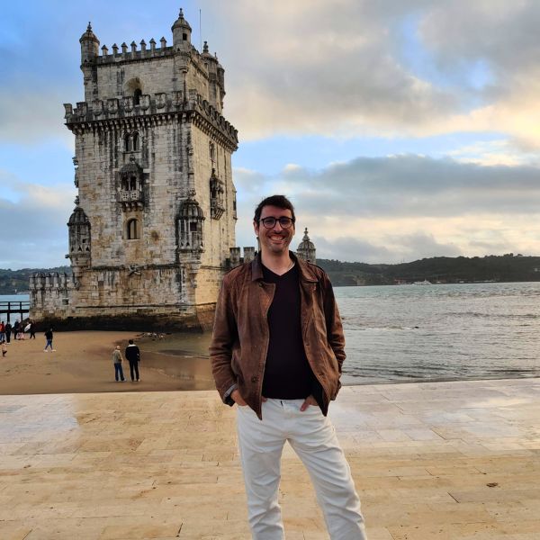 matthew at the torre de belem in lisbon, portugal